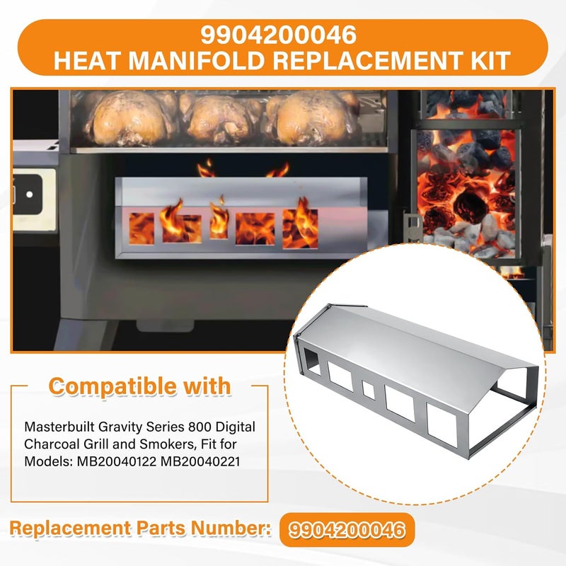 COMVIEE Heat Manifold Replacement (Base Not Included) for Masterbuilt Gravity Series 800 Digital Charcoal Grill and Smokers MB20040122 MB20040221, Replacement Parts: 9904200046 - Image 3